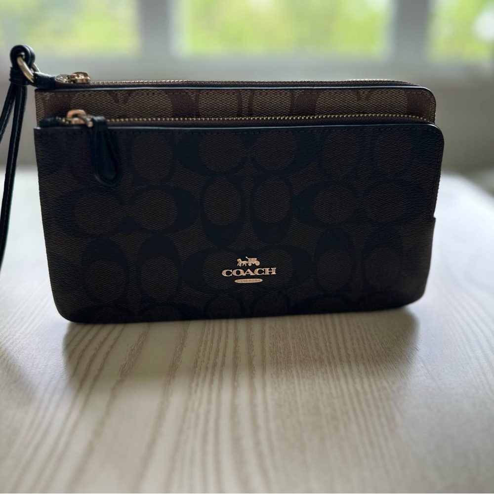 Coach Brown Wristlet